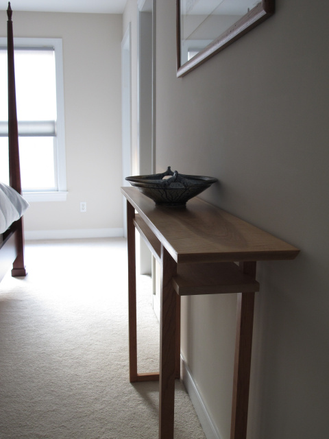 Classic vanity console- a narrow wood console table for your bedroom console vanity table or artistic wood side table.