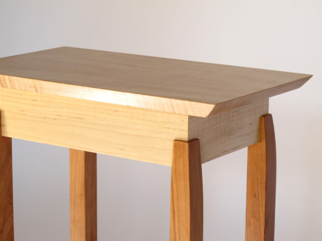 End Table with Drawer: small wood accent table or narrow nightstand –  Mokuzai Furniture