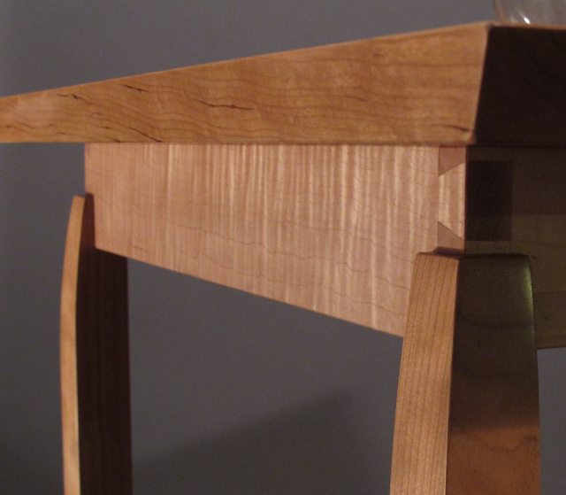 narrow console table entry table, hall table or buffet table, with exposed leg. Modern wood furniture handmade custom furniture