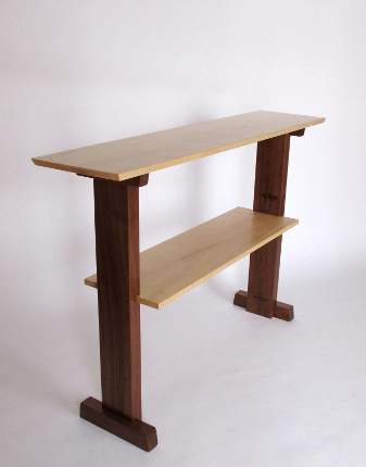A console table with shelf - a minimalist console table for an entertainment center or hallway table- solid wood and custom sizing available