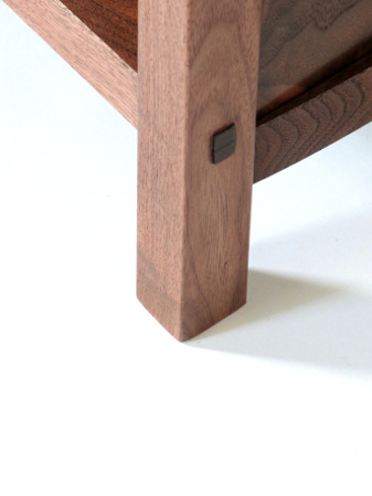 hand-cut mortise and tenon joinery adorns the framework of our tall case #2- an open back bookcase or display cabinet