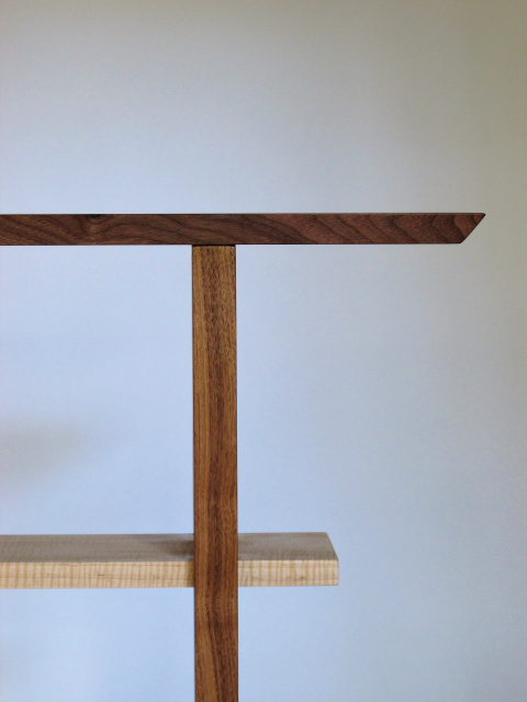 Minimalist modern wood table for the hallway or small entry