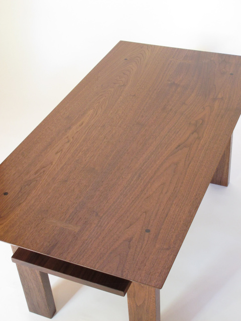 Beautiful solid wood coffee table handmade from walnut- artistic modern wood coffee table for small spaces