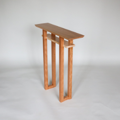 small side table with shelf - cherry wood console table narrow 7 inch table for hallway by Mokuzai Furniture