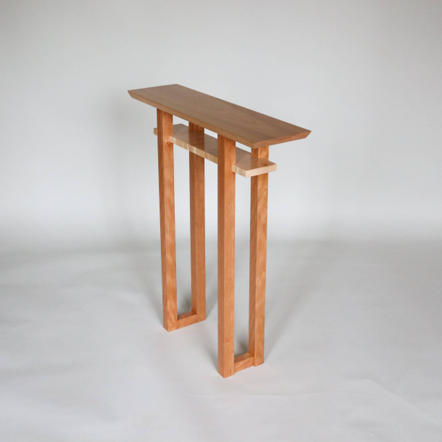narrow side table- modern small console table for entryway or hallway decor idea- modern wood furniture by Mokuzai Furniture