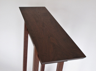 a narrow side table handmade from solid walnut - beautiful hallway furniture