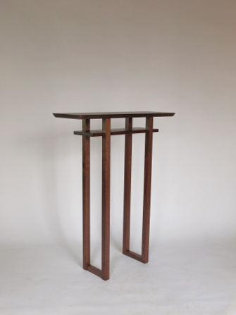 A tall thin table handmade from solid walnut- narrow furniture for entryway decor