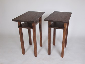 narrow walnut tables - handmade small wood tables created from solid walnut