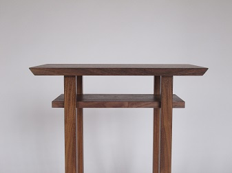 walnut end table with shelf- handmade wood tables for narrow end table or narrow nightstand with shelf