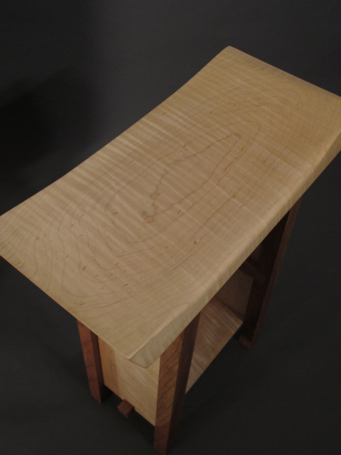 modern wood bar stool seat in tiger maple, solid wood furniture, bar furniture