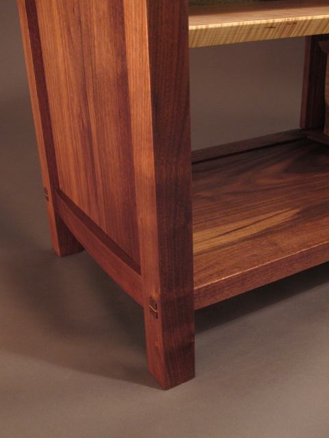 walnut tv console with nice joinery