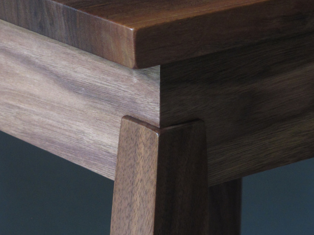 Small narrow end table: walnut, solid wood furniture- modern wood tables for small spaces handmade custom furniture by Mokuzai Furniture