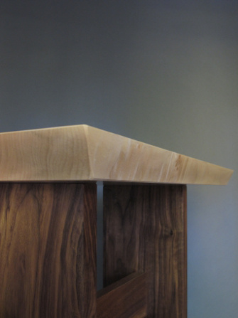 A thick table top on our stand up desk