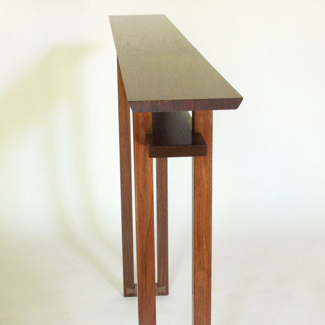 Very Narrow Console Table- Minimalist Wood Hall Table, Entry Table, Side Table: Handmade and pictured in solid walnut