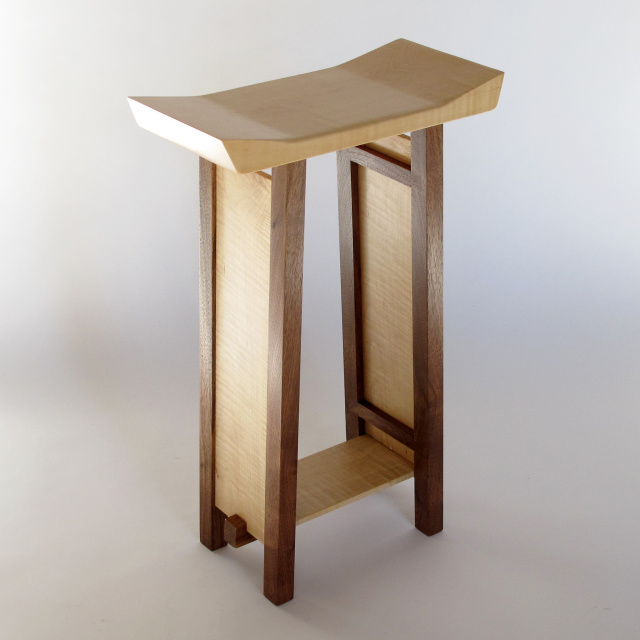 modern zen bar stool, artistic wood furniture, modern bar furniture, saddle stool