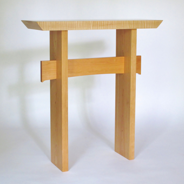 modern wood table- a narrow side table, entry console table, narrow hall table- solid wood furniture handmade in the USA